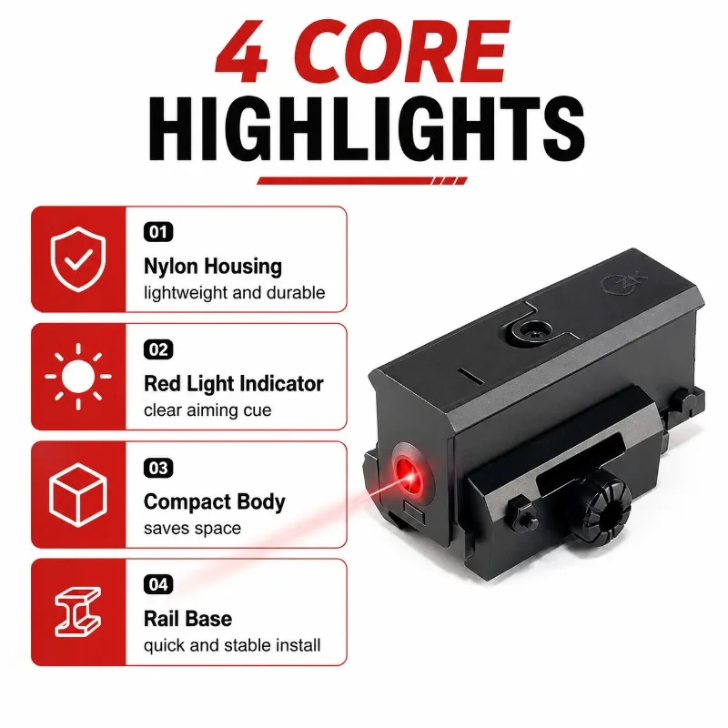 Thin Nylon Base Entertainment Hobby Supply Space‑Saving Plastic Part with Red Luminous Indicator
