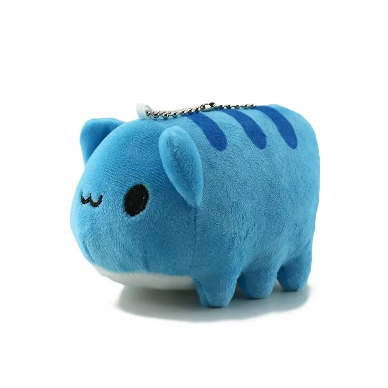 Bugcat Capoo Plüschtiere Schlüsselanhänger Niedliche blaue Katze Erpillar Soft Stuff Tier Tasche Zubehör Anhänger für Geburtstagsgeschenk