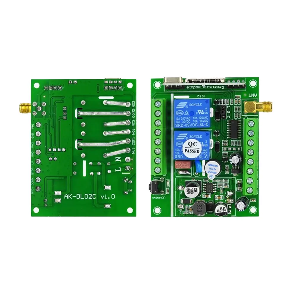 433MHz DC12-36V แรงดันไฟฟ้ากว้าง 2-Way รีโมทคอนโทรลสําหรับโคมไฟโคมไฟโคมระย้า