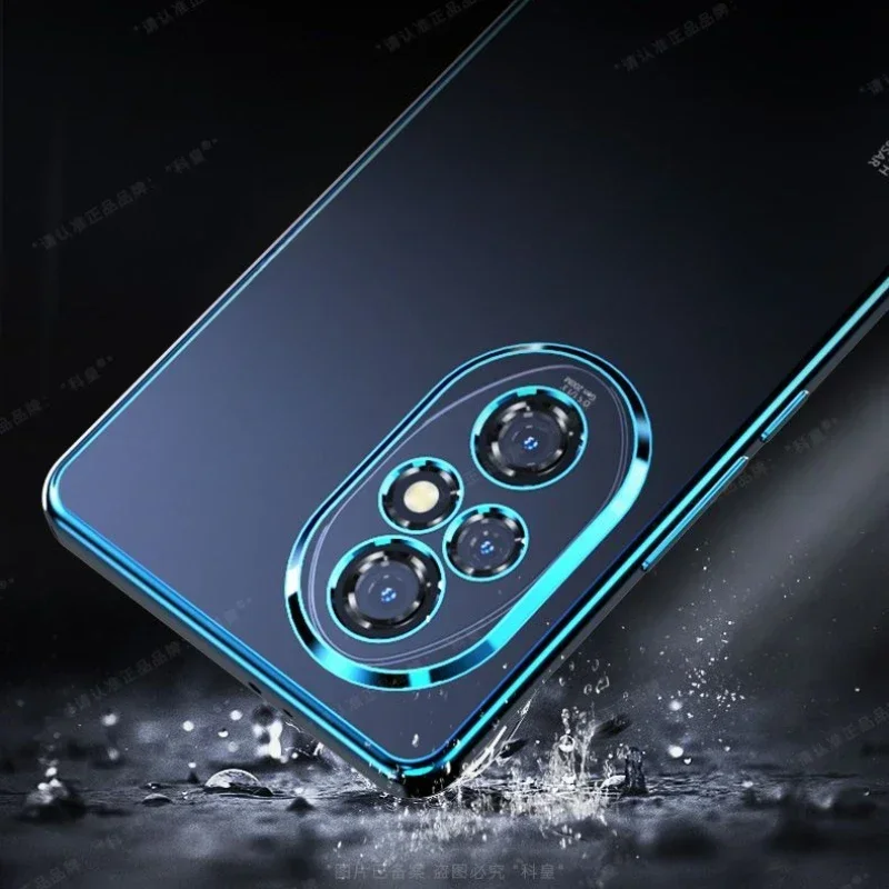 Para huawei honor 200 pro galvanoplastia caso de telefone para honor200 200pro lente com tudo incluído silicone macio escudo capa