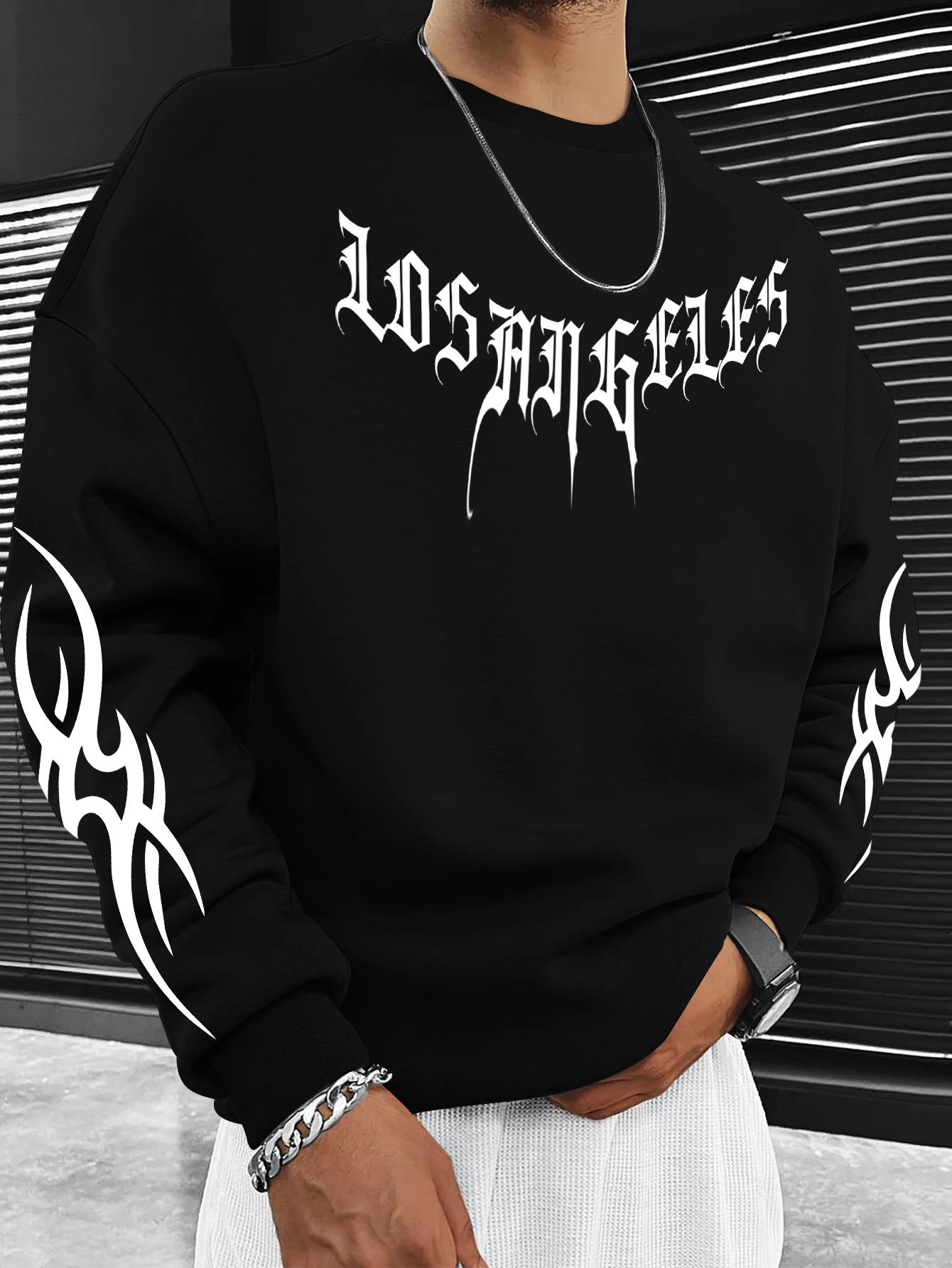 تي شيرت رجالي جديد بأكمام طويلة لربيع وخريف 2025 ملابس رجالية غير رسمية للتزلج على الجليد مطبوع عليها حروف الشارع #3