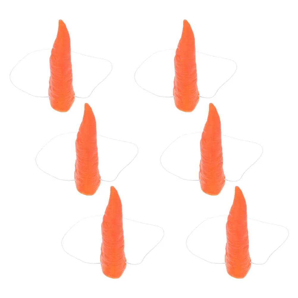 

6Pcs Realistic Carrot Nose Prosthetic Lightweight Clown Nose for Cosplay Carnival Party Snowman Making Holiday Fun Decor