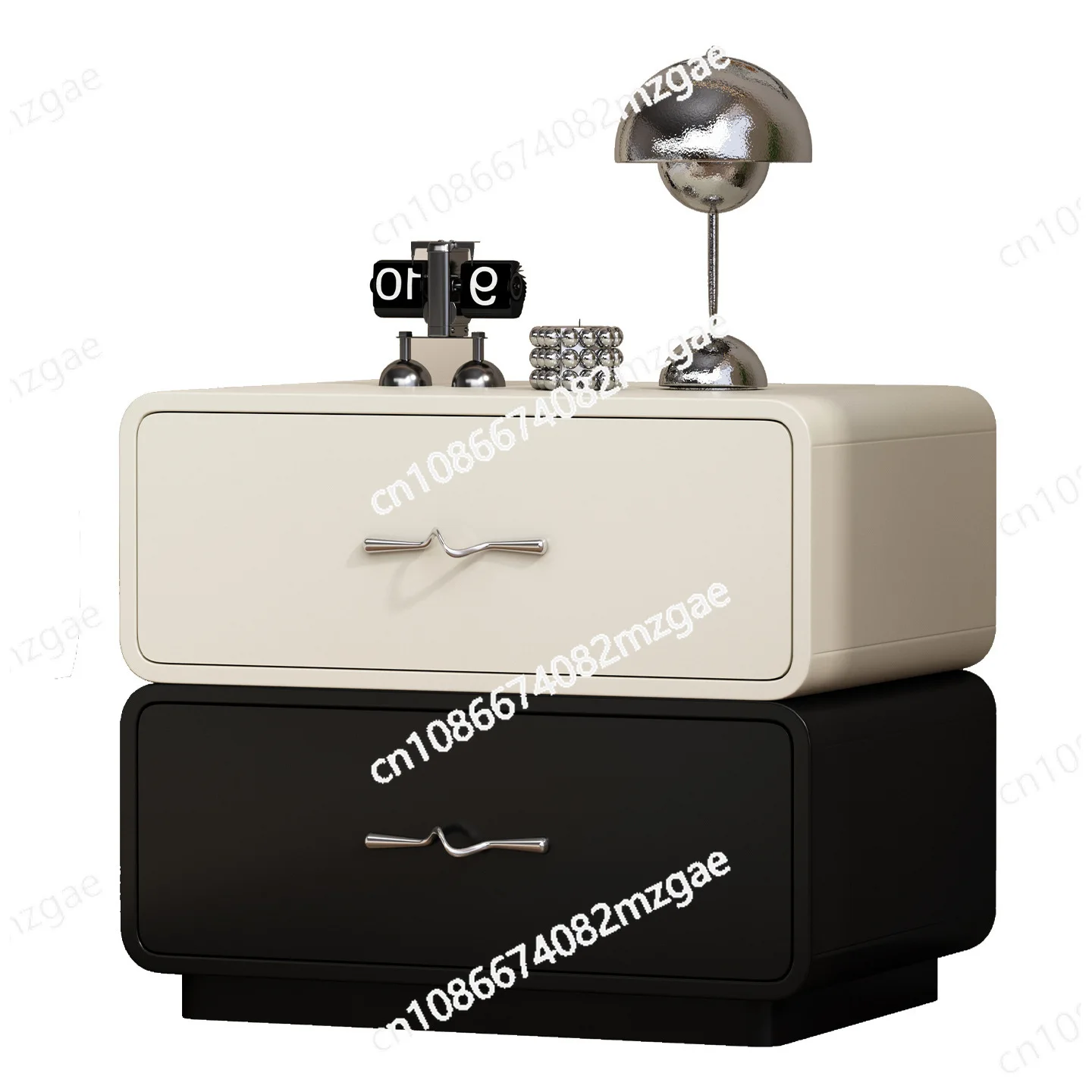 

Cream wind solid wood paint bedside table simple modern small household bedroom light luxury high-end storage cabinet