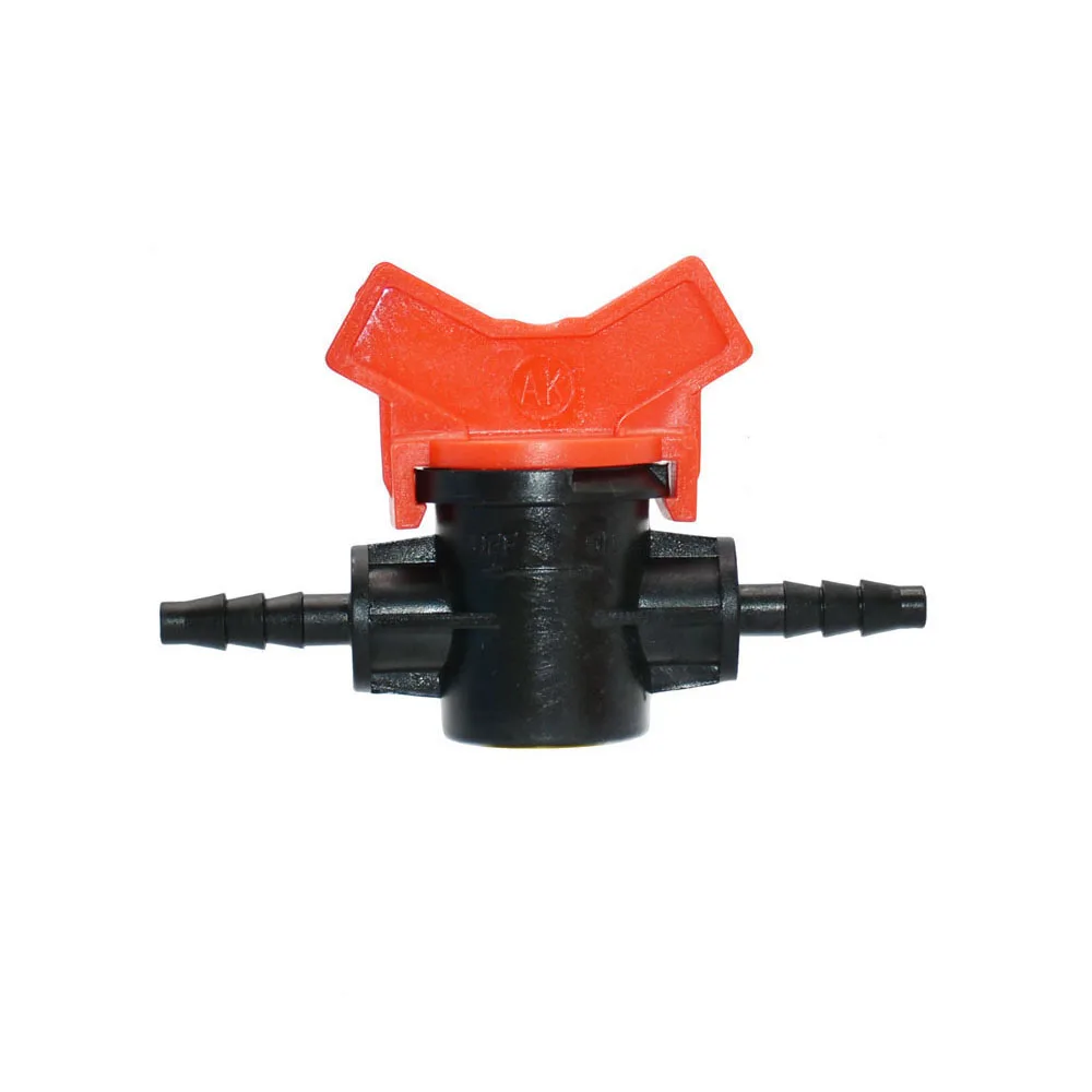 Miniature Plastic Shut Off Coupling Valve Connectors for 4/7 8/11 10/16/20/25mm Hose Garden Water Irrigation Pipe Adaptor Barb