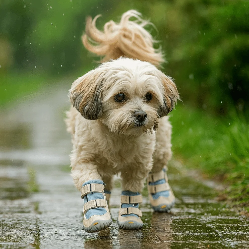 

4pcs/set Warm Dog Cotton Shoes Breathable Soft Bottom Winter Dog Boots Anti-dirt Waterproof Non-Slip Dog Shoes Daily Walking