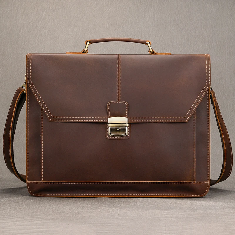 Formal Business Bag Genuine Leather Briefcase Bag For 15 Inch Notebook PC Computer Bag Cowhide Messenger Bags For Male