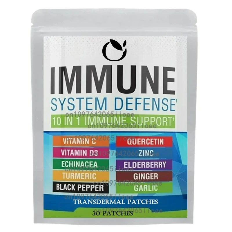 Parches Transdermicos de Apoyo Inmunológico con Saúco, Zinc, VIT C, VIT D3, Selenio, Equinácea, Ginger 30 Parches