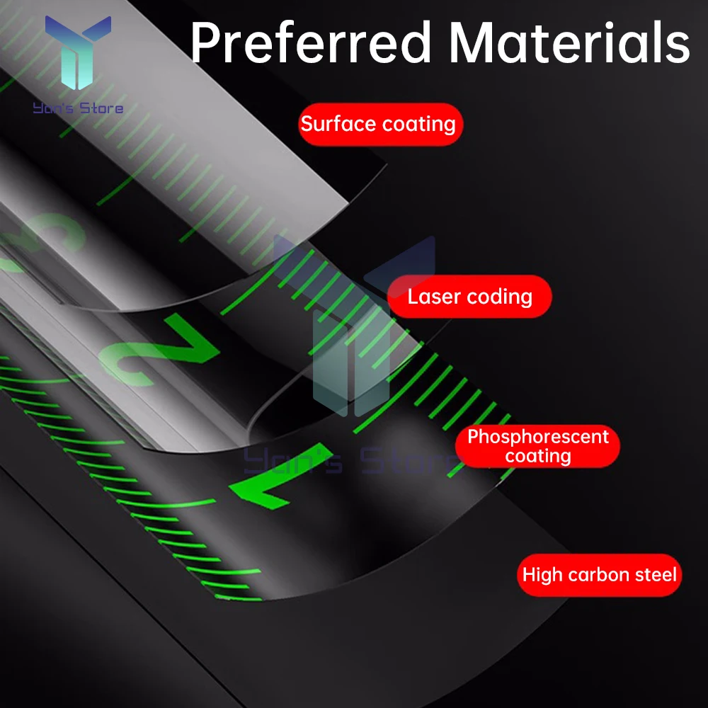 5m/7.5m/10m Fluorescent Steel Tape Measure Meter Wear-Resistant Thickened Measurement Ruler Multi-Use Measuring Distance Tool