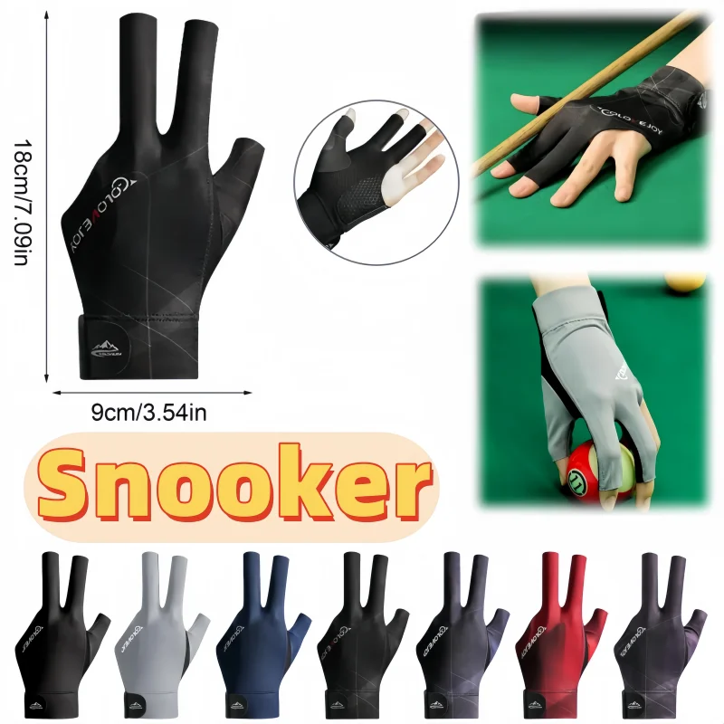 Three Finger Snooker Glove Billiards Glove Anti Slip Breathable Lightweight Professional Amateur Training Fitness Accessories