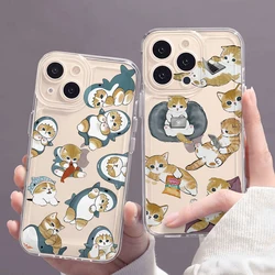 Shark Hat Mofusand Cat Phone Case for Samsung Galaxy A73 A72 A71 A55 A54 A53 A52 A51 A50 A35 A33 A32 A24 A23 A13 A12 4G 5G Cover