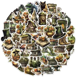 50pcs Retro Gothic Magic World Witch Graffiti Stickers Vintage Jungle Flower Decals DIY Notebook Phone Laptop Sticker