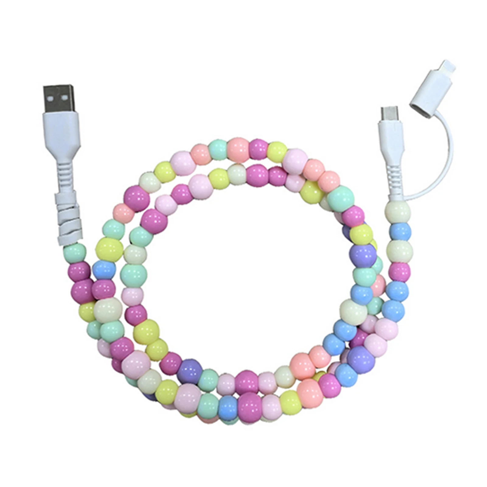 Jackery Charging Cable 1m Beaded Phone Chargers USB C Multi Charger Cable 2 In 1 Usb Charger Cable