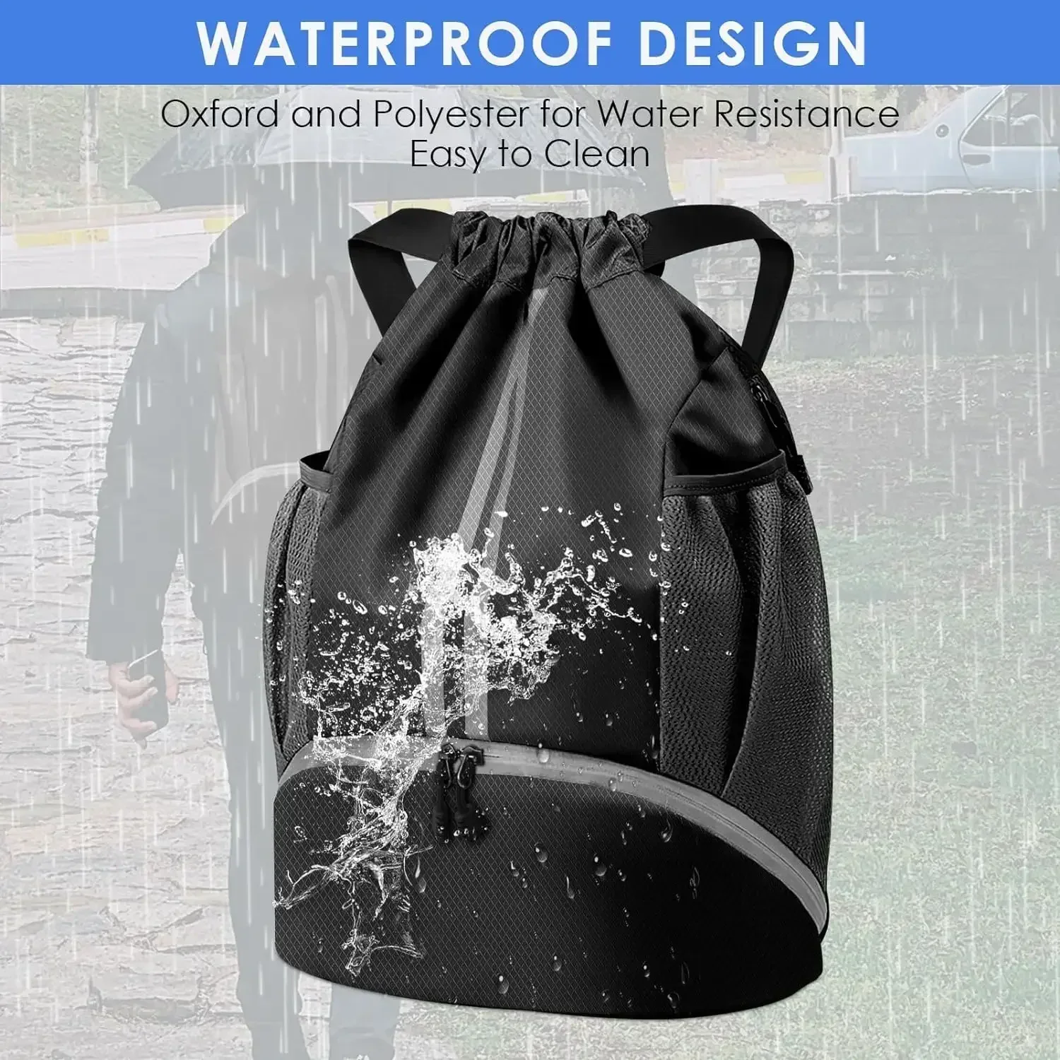 Outdoor Sports Basketball Bag Nylon Waterproof Fitness Bag Casual Lightweight Backpack Large Capacity Sports Bag Basketback