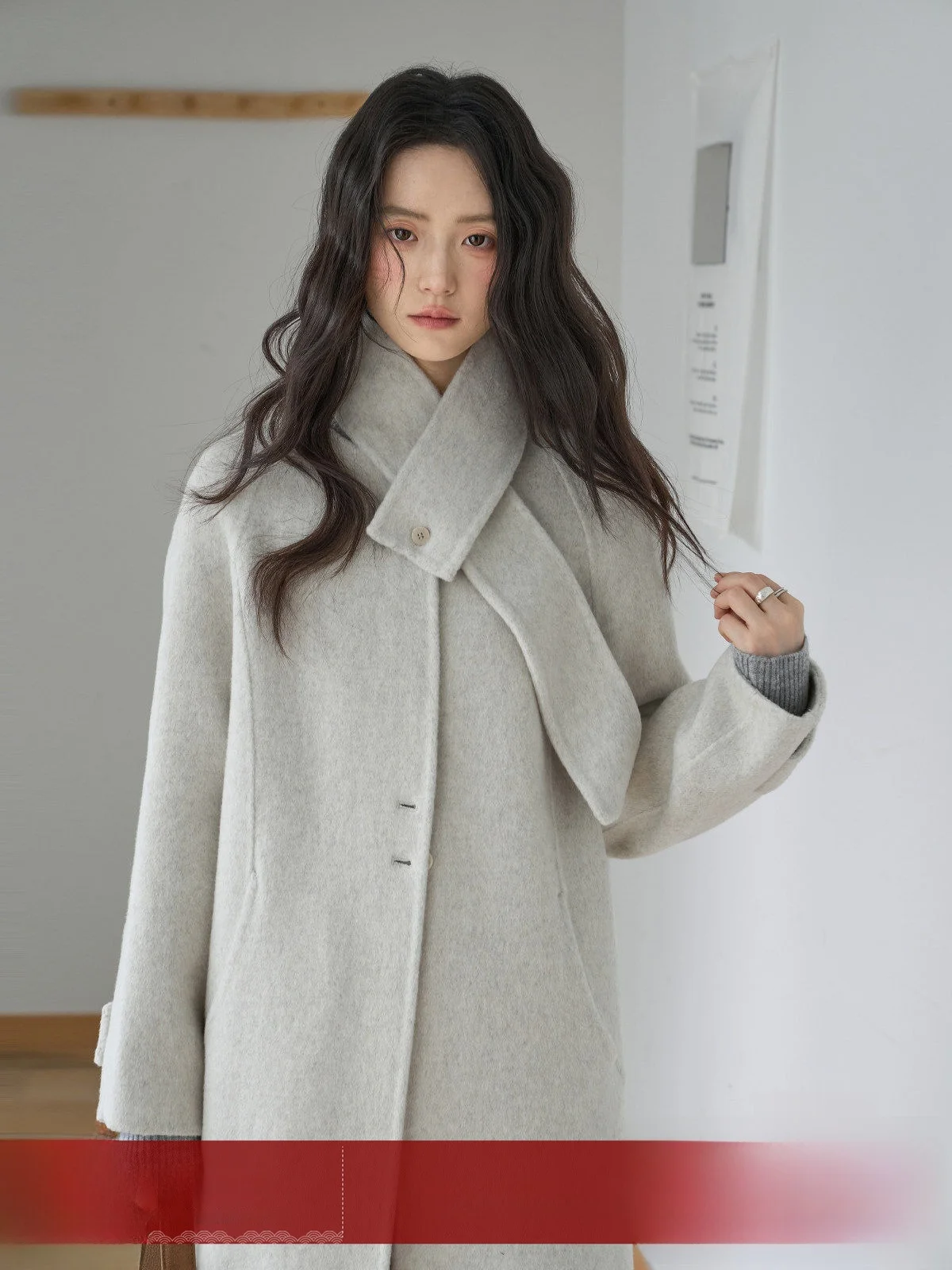 

Женское двустороннее шерстяное пальто MoZa из кашемира, свободного кроя, длинное, зимнее, новинка, модная верхняя одежда в корейском стиле