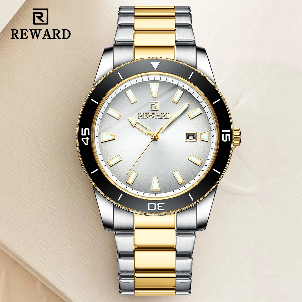 

REWARD 61548M Luxury Steel Strip Quartz Men's Watch Waterproof Calendar Luminous Watches for Men Relogios Masculino Reloj Hombre