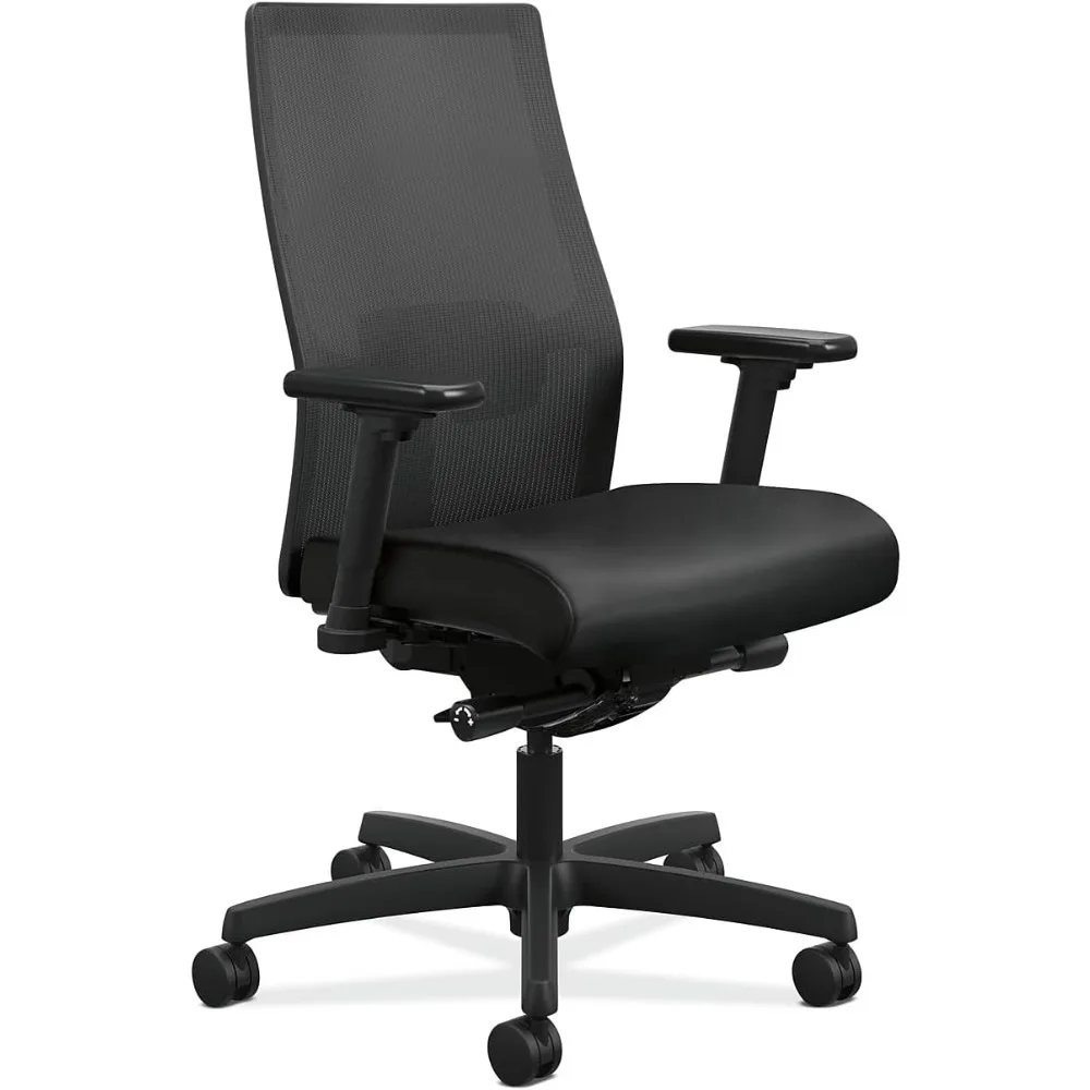 

Ignition 2.0 Mesh and Vinyl Mid-Back Office Chair with Adjustable Armrests in Black