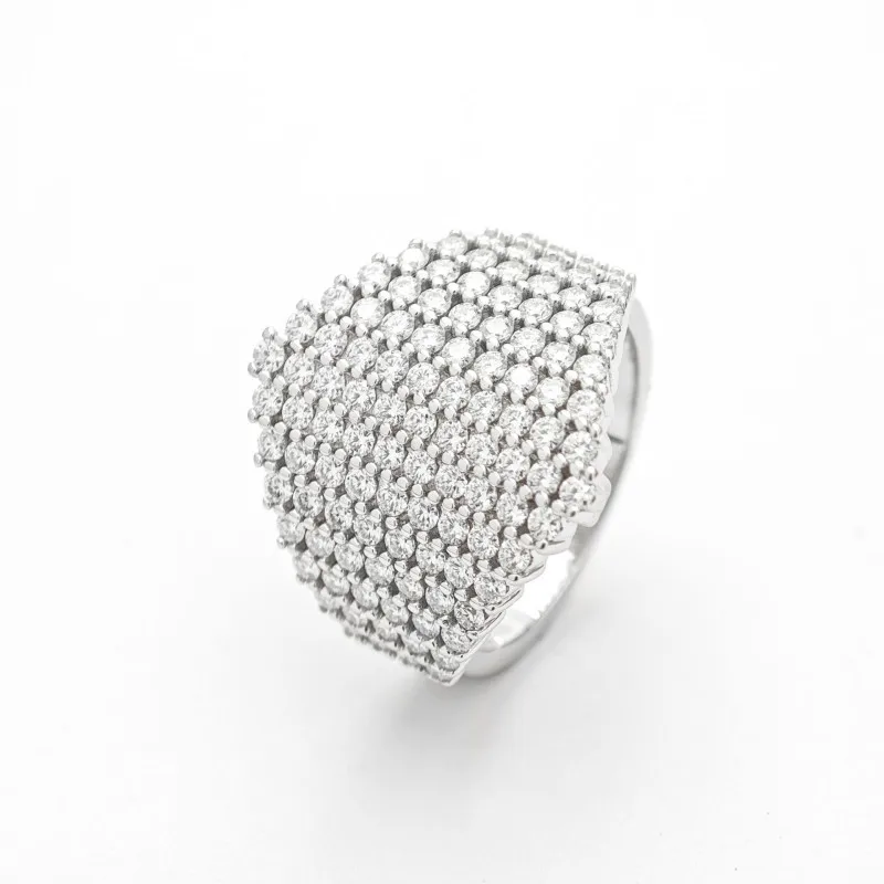 KEEP YES Total 1.65ct 1.5mm All Moissanite Diamond Ring for Women 925 Sterling Silver Plated 18K Gold Wedding Party Fine Jewelry