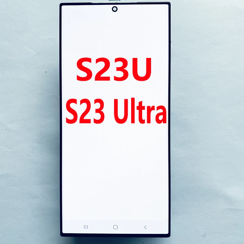 SUPER AMOLED S23U LCD do Samsung S23 Ultra 5G S918E S918B S918U Wyświetlacz LCD Ekran dotykowy z ramką Digitizer Zespół z kropką