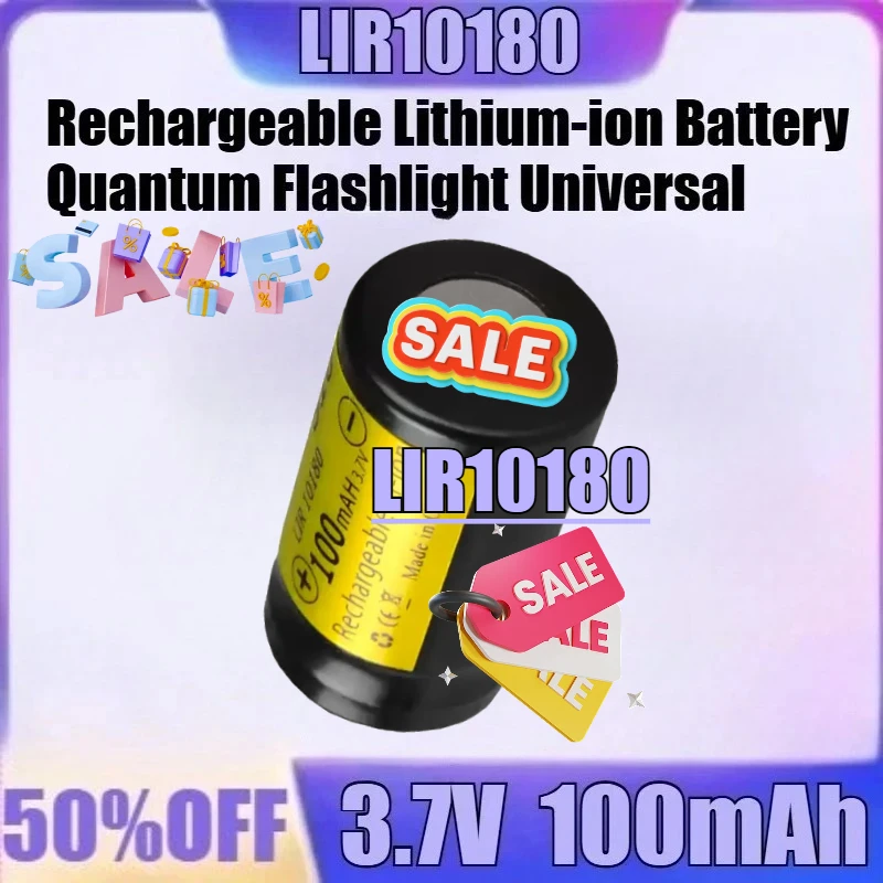 

LIR10180 For 100mAh 3.7V Quantum Flashlight Universal Battery New 2PCS/lot S10 LIR10180 10180 Rechargeable Lithium-ion Battery