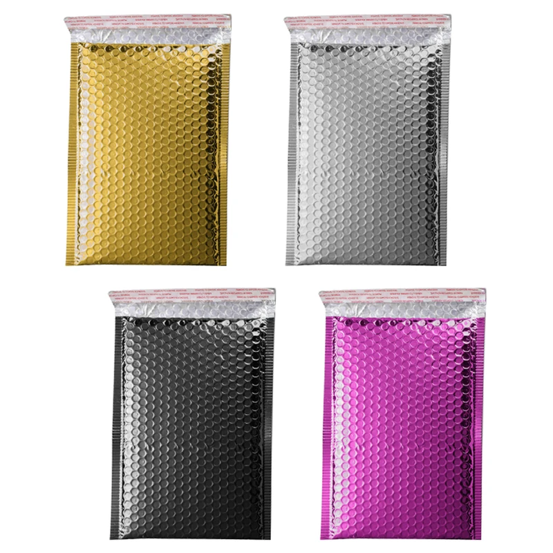 50 PCS/Lot Gold Plating Paper Bubble Envelopes Bags Different Specifications Mailers Padded Shipping Envelope Bubble Mailing Bag