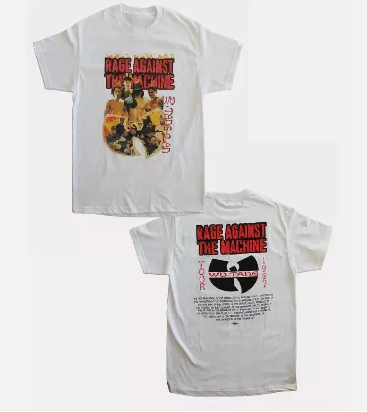 

Белая унисекс футболка VTG 1997 Tang Tour Rage Against The Machine