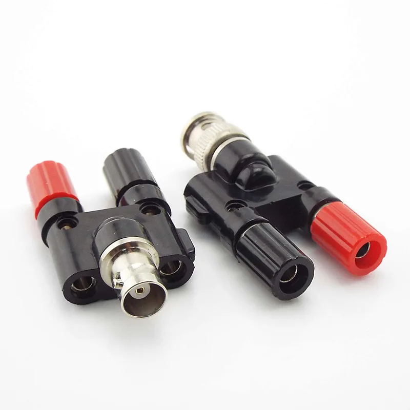 BNC Male to Dual 4mm Banana BNC Female Jack Coaxial Connector RF Adapter for Household appliances electronic equipment aviation