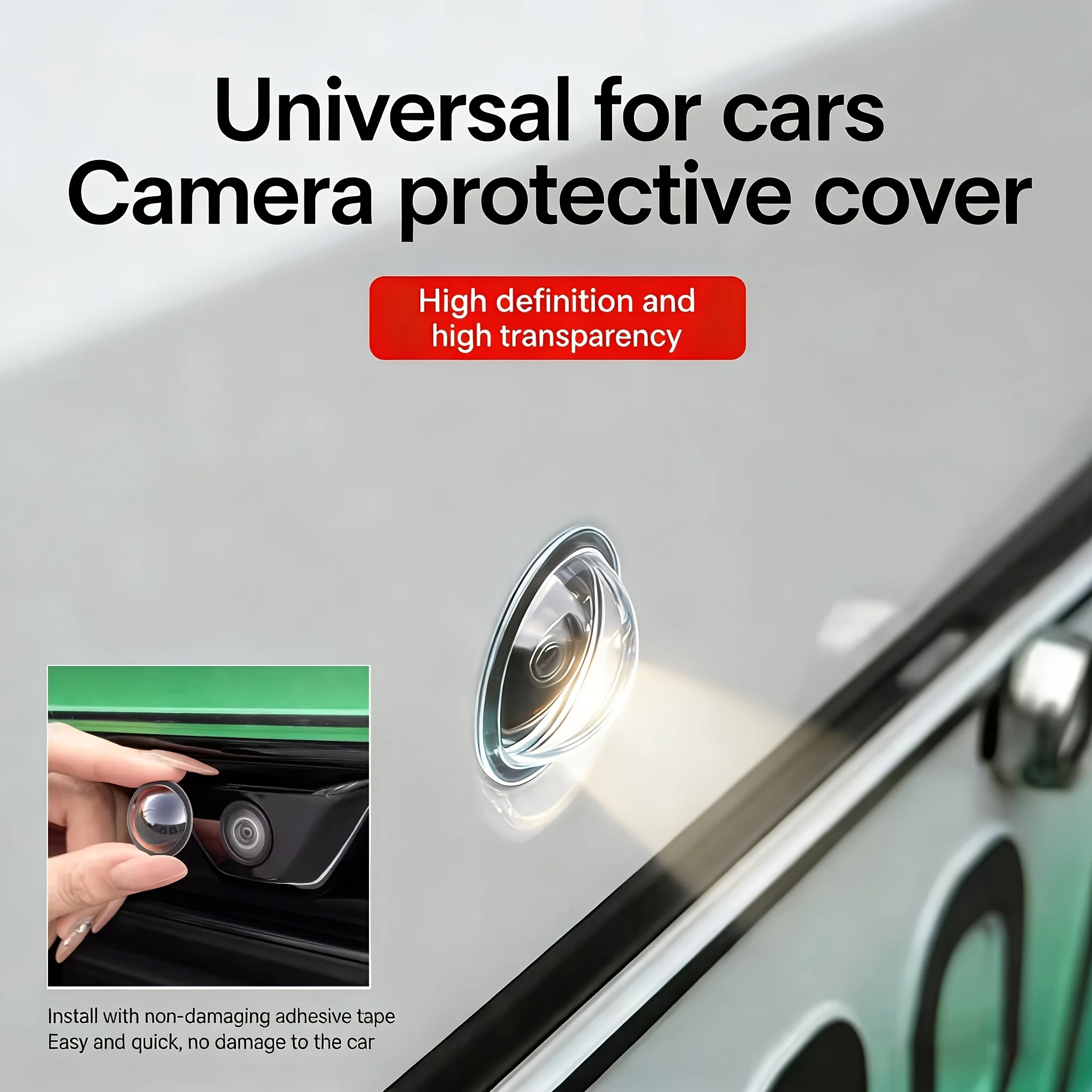 2PCS Car Camera Lens Protector HD Rear View Backup Camera Cover 360° Camera Protection Anti Scratch Waterproof Car Accessories