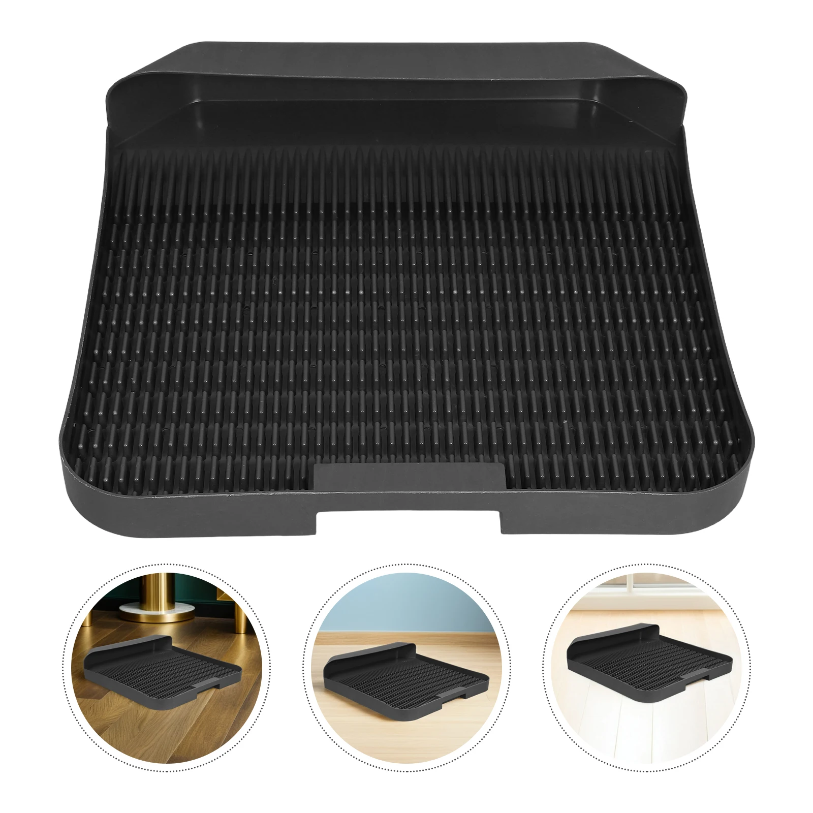 

37X37X7.5Cm Large Box Non-Slip Waterproof Plastic Easy To Clean Pet Pad Scatter Control Mat For Cat Litter Tray Double Layer Pet