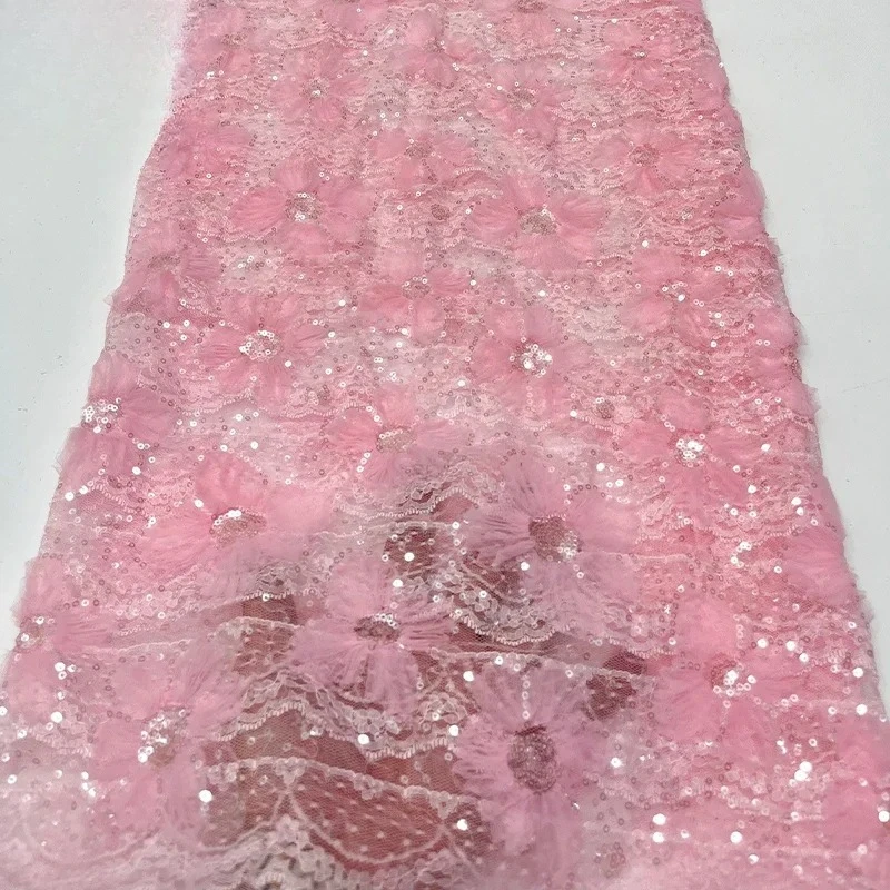 قماش دانتيل جاكار أفريقي عالي الجودة وقماش مطرز شبكي من الدانتيل الفرنسي الفاخر، مخيط لفساتين السهرة