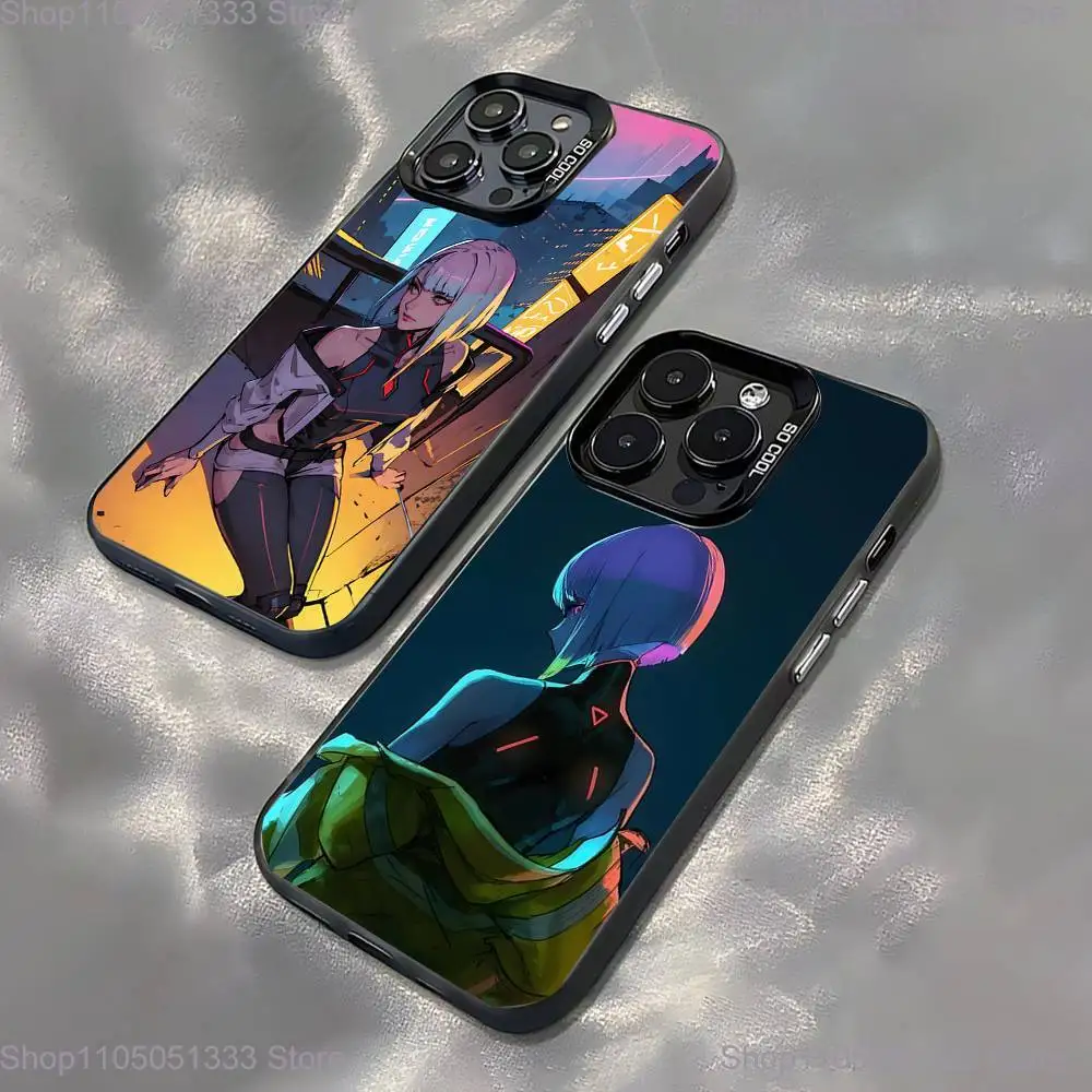 

C-Cyberpunk L-Lucyna Phone Case For iPhone 16,15,14,13,12,11,Pro,XS,Max,Plus,Mini,SE Black Candy Matte Shockproof Cover