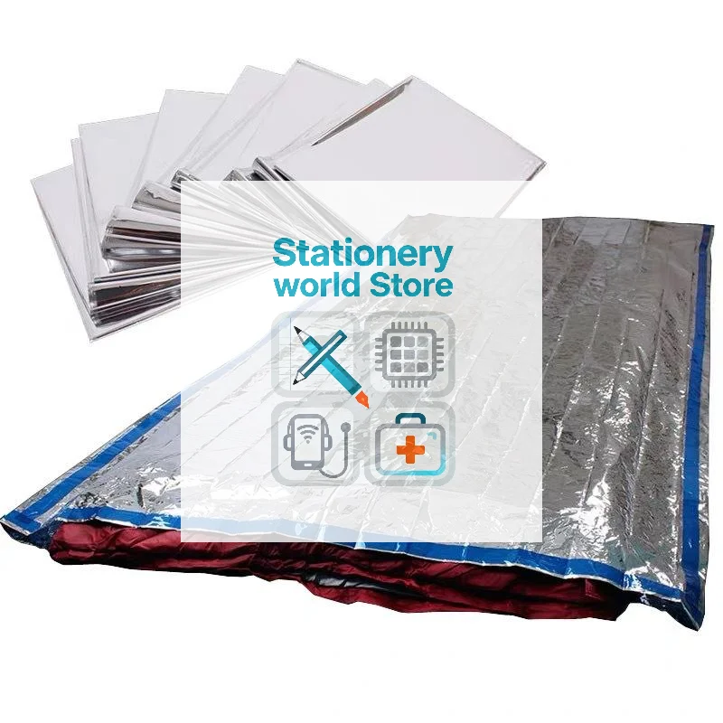 المحمولة مقاوم للماء الطوارئ بقاء كيس النوم في الهواء الطلق Edc التخييم والعتاد كيس حراري الإسعافات الأولية طقم الإنقاذ بطانية مايلر #1