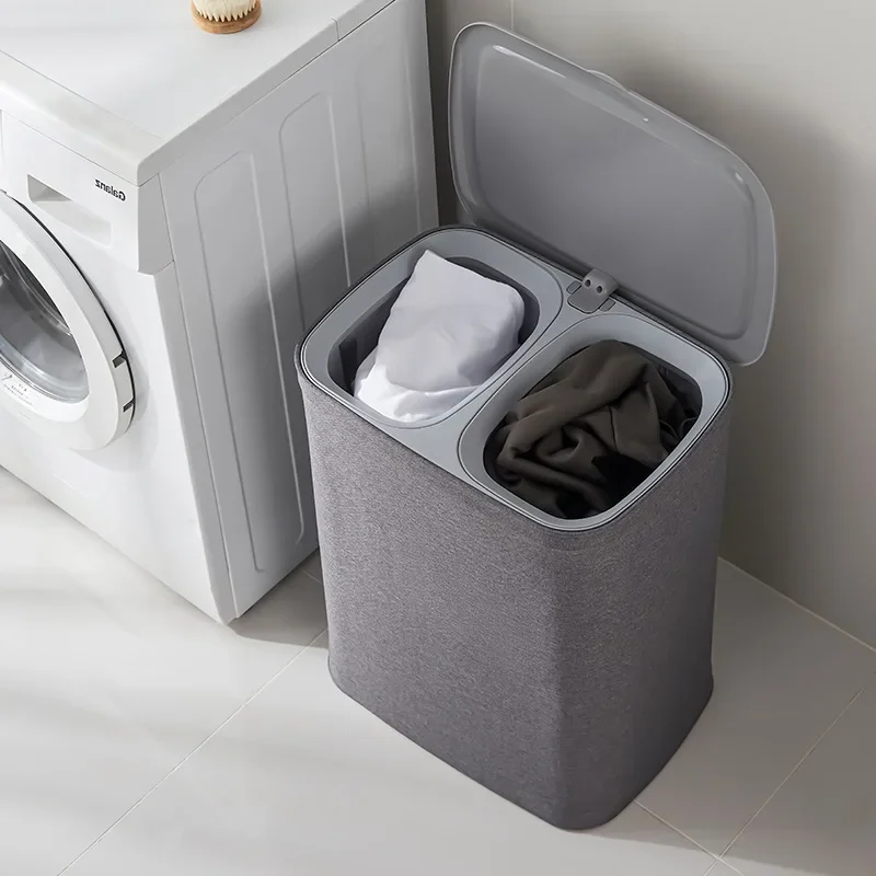 

Simple Cloth Art Dirty Clothes Basket Home With Cover Classification Organizer Basket Portable Living Room Sundry Storage Bucket