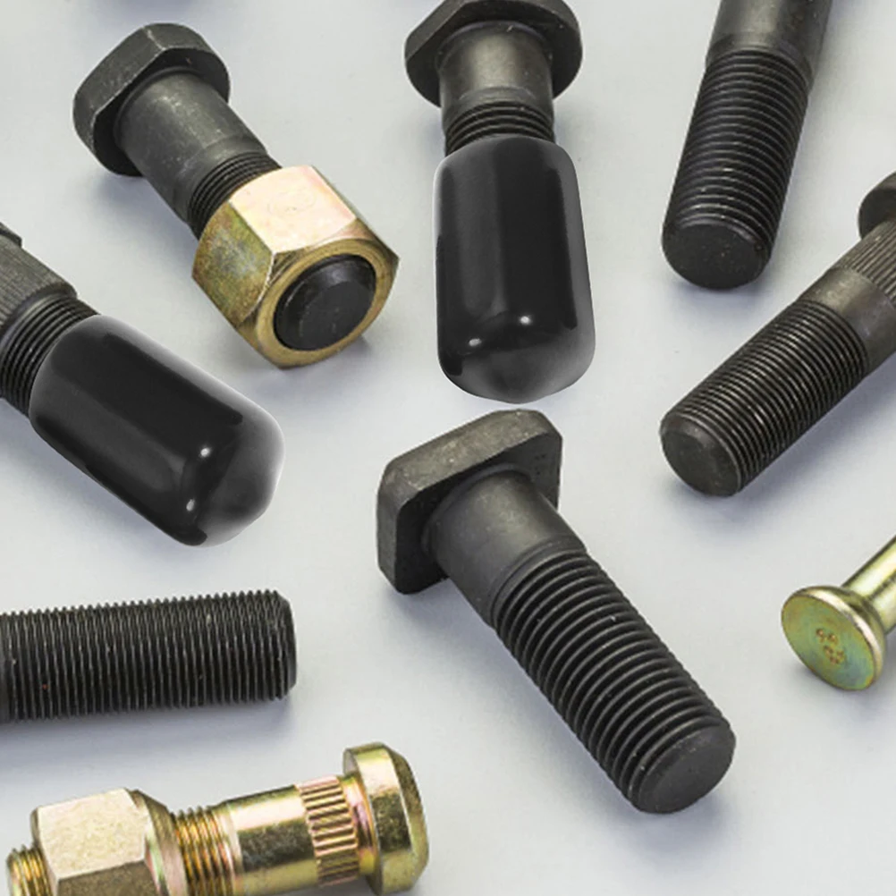 

Pack of 100 Thread Protection Caps Rubber Bolt Covers Screw Protectors Vinyl End Plug for Pipes Wires Intake Pipe Cap