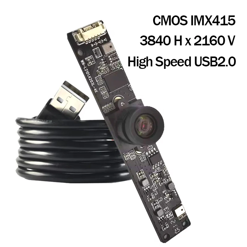 

CMOS IMX415 4K 8MP HD 3840Hx2160V 30FPS USB-модуль камеры Фиксированный фокус 120° с цифровым микрофоном MJPEG, YUV2 для визуального контроля продукции