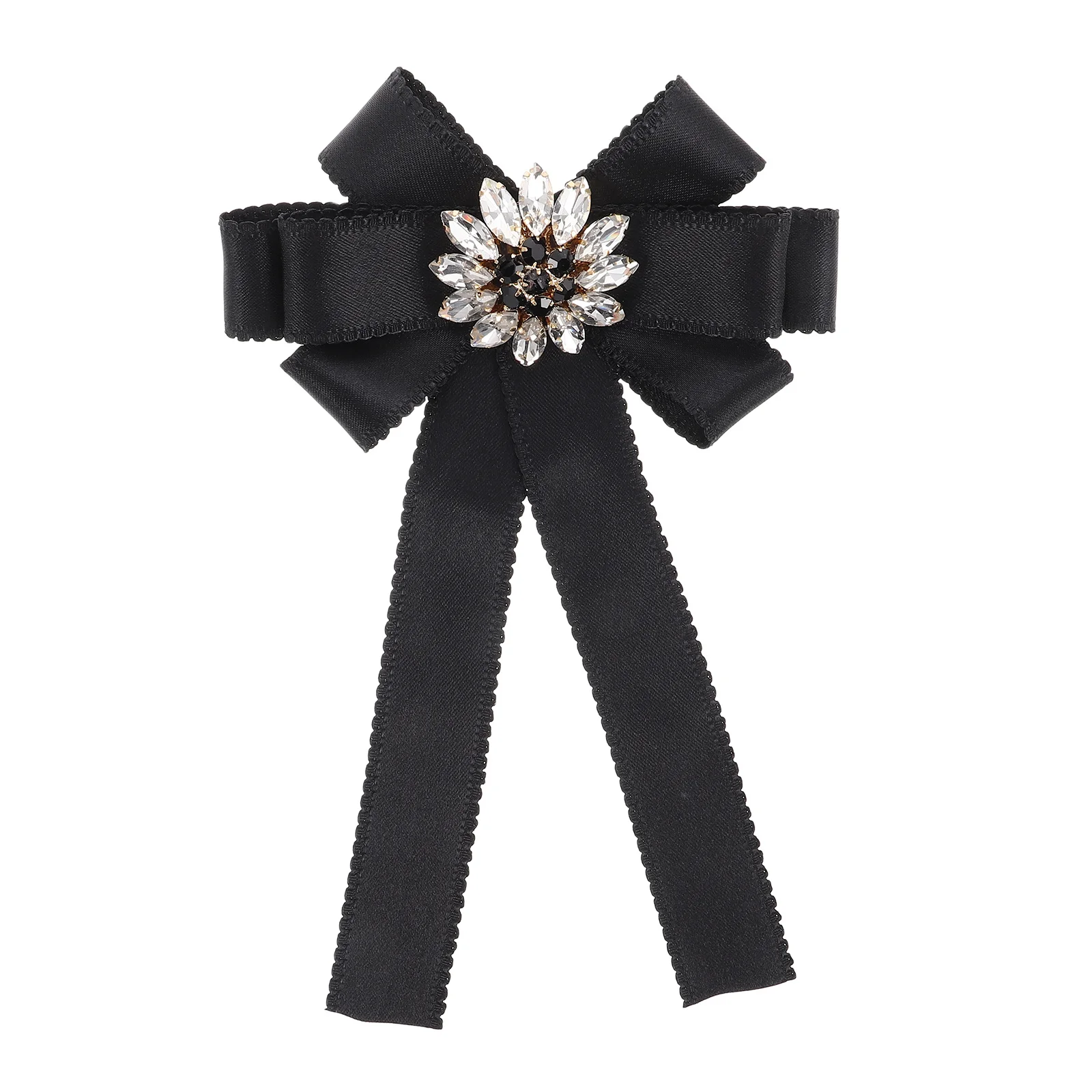 

Large Bow Brooch Pin Elegant Rhinestone Bowknot Lapel Pin for Women Coat Brooches Clothing Decoration Professional Attire