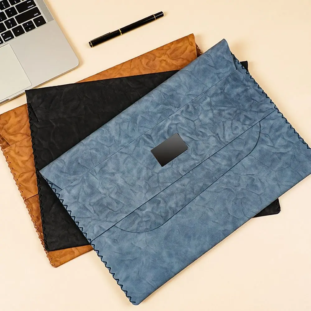 Simple Large Capacity Document Bag Waterproof PU Leather A4 Business Bag Multifunctional Convenient Bill Storage Organizer Exam