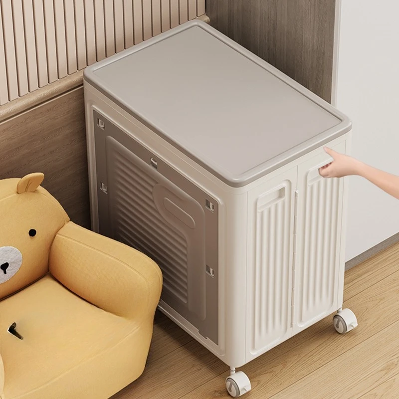 

Clothes storage box Organizing box Large capacity household flip with wheels Foldable clothing