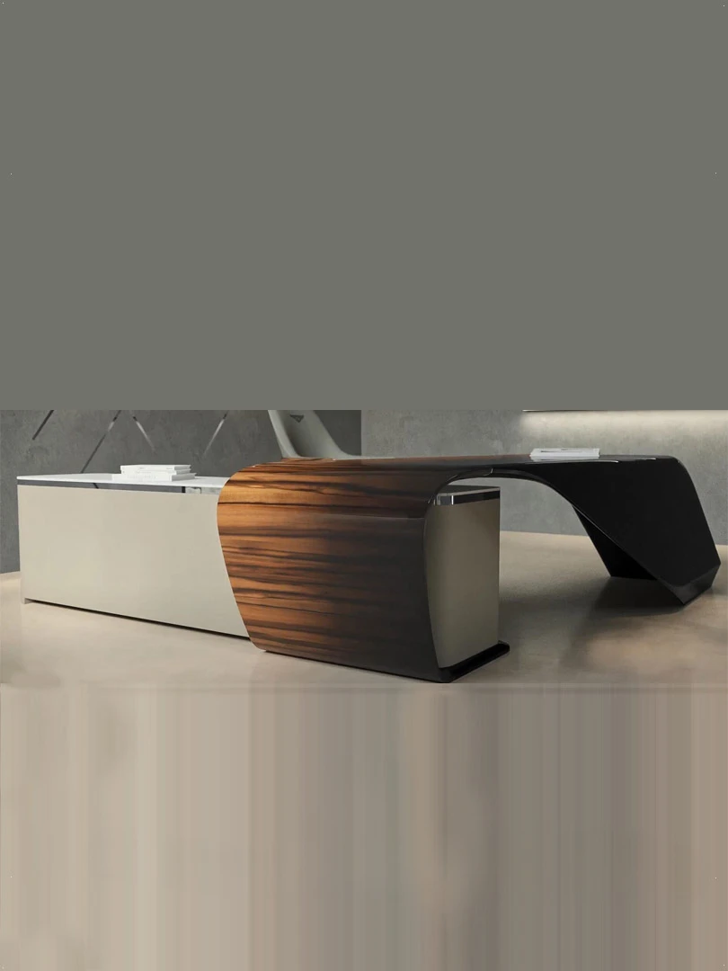 Design sense desk L-shaped with side cabinet Chairman's desk corner Italian large class