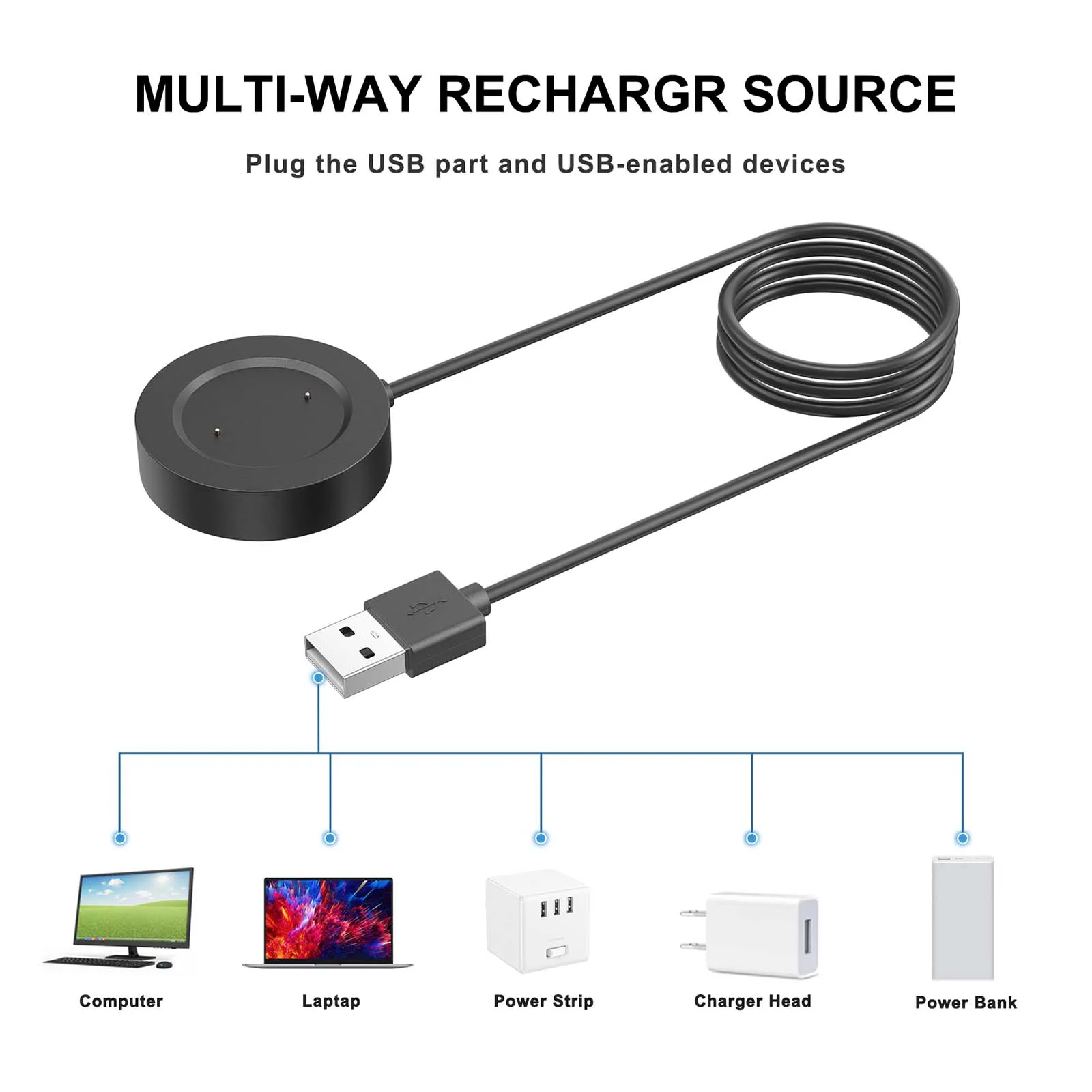 Picture 6: Replacement Charger Compatible with Xiaomi Color Sport/Color 2/S1 Active USB Smartwatch Charger Xiaomi Charging Dock
