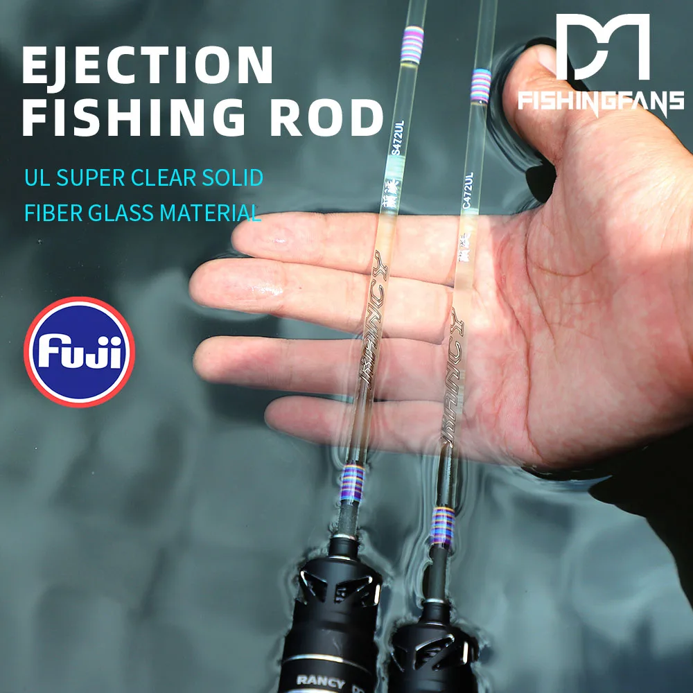 

Удочка FISHINGFANS RANCY CLEAR FIBER GLASS SUPER SENSITIVE EJECT POLE с кольцами FUJI O GUIDE, для приманок 1-5 г, UL, ультралегкая