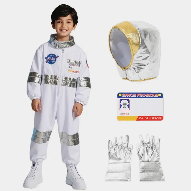 Kostüm räumliche d'aventure pour gar poli et filles, Kostüm d'astronaut mit fermeture eclair brodureée pour spectacle de fête