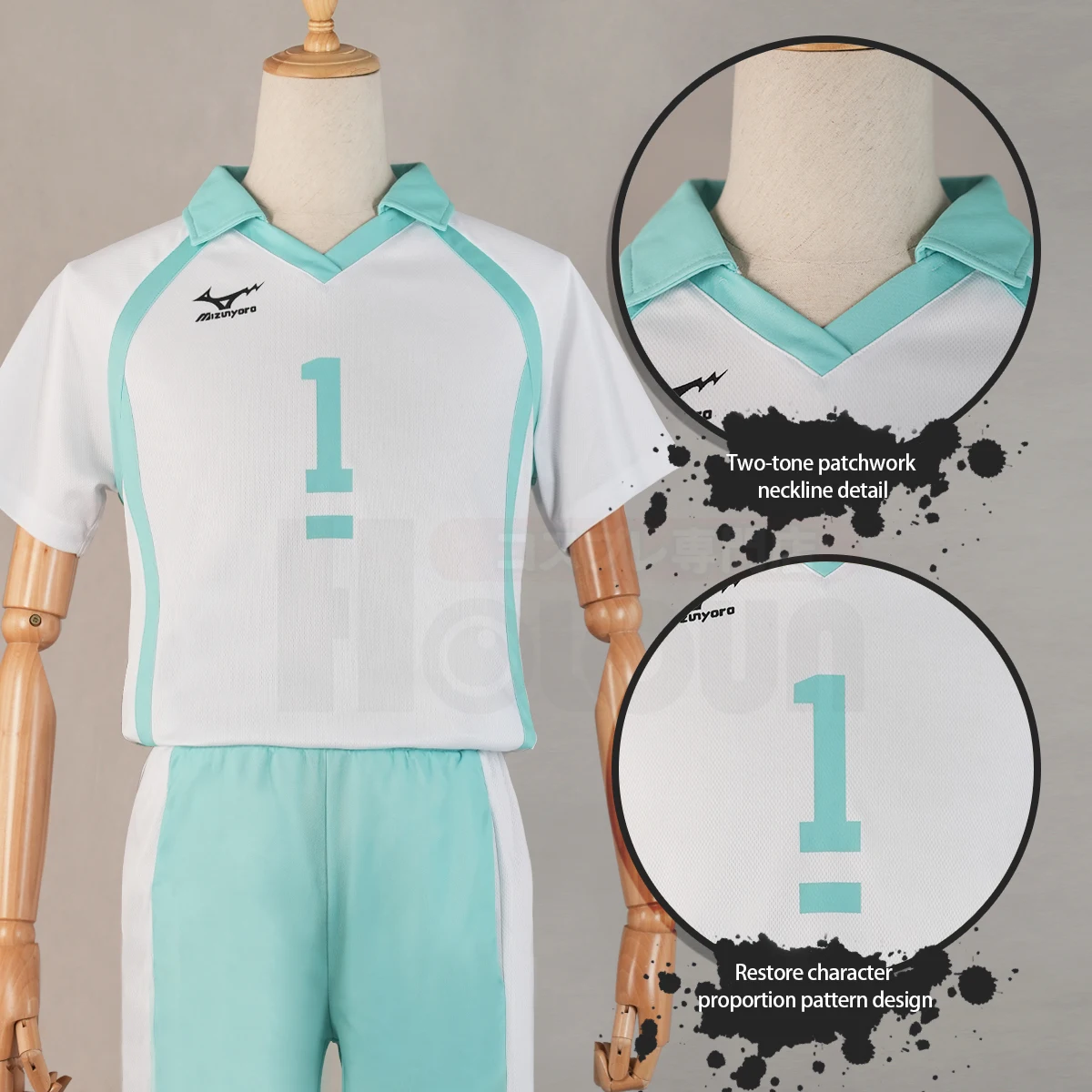 HOLOUN Haiky Anime Oikawa Tooru Jerseys NO.1 Cosplay Costume Wig AOBAJOHSAI High School Vollyball Club Uniform Top Shorts