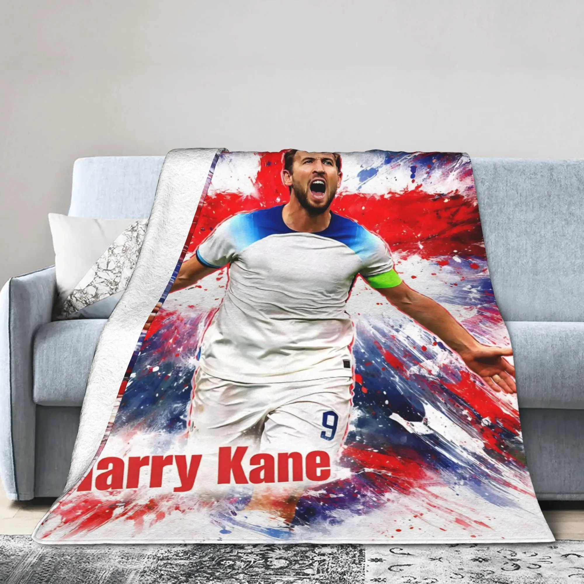 Kanes Football Knitted Blanket Flannel Number 9 Lightweight Thin Throw Blanket for Bedroom Sofa Bedroom Quilt