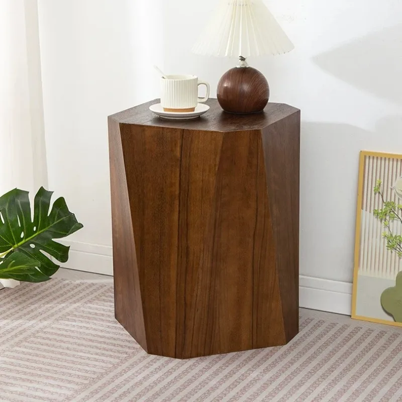 Nordic Creative Octagonal Side Table Minimalist Solid Wood Coffee Tables Bedroom Nightstand for Home