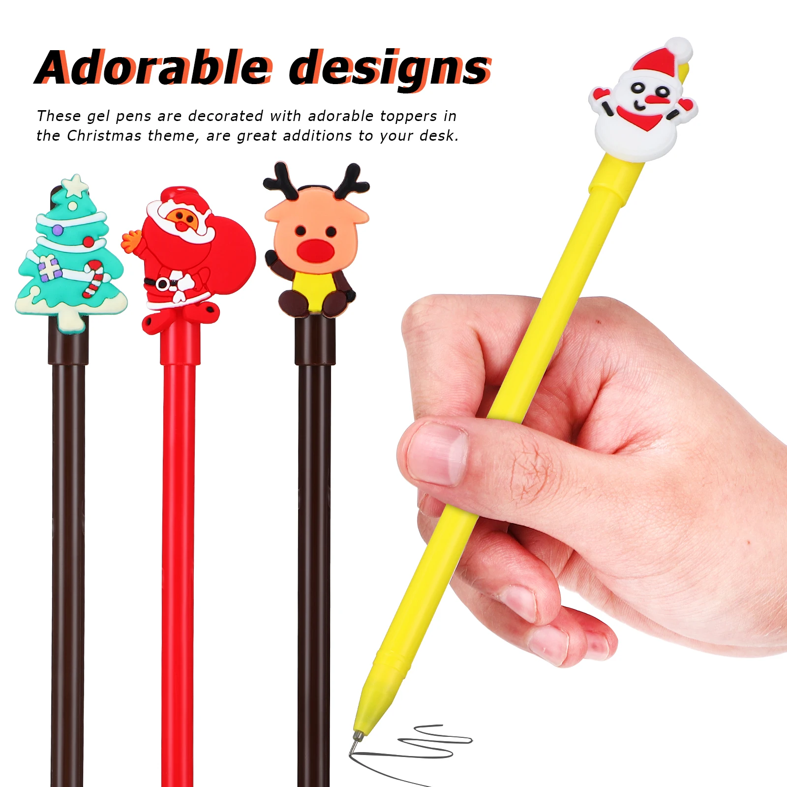 

24 Pcs Pen Christmas Pens Set Christmas Theme Smooth Writing Material Student Supplies Office