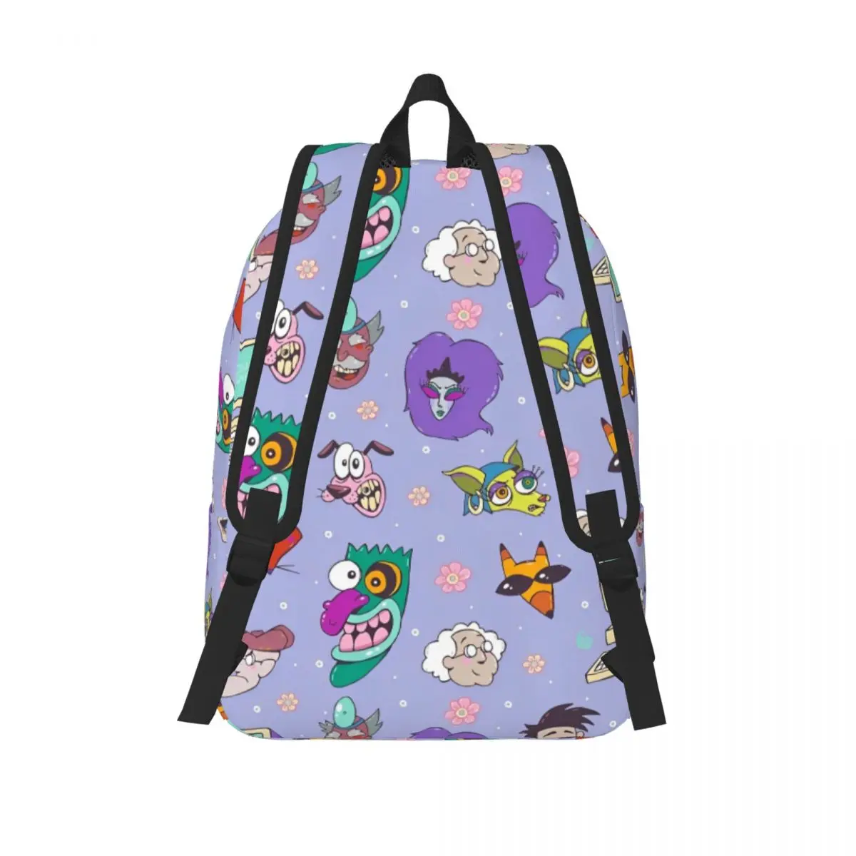 Cowardly Dog C-Courage Cartoon Funny Casual Backpack Gift Student Hiking Travel Characters Daypack Men Women College Canvas Bags