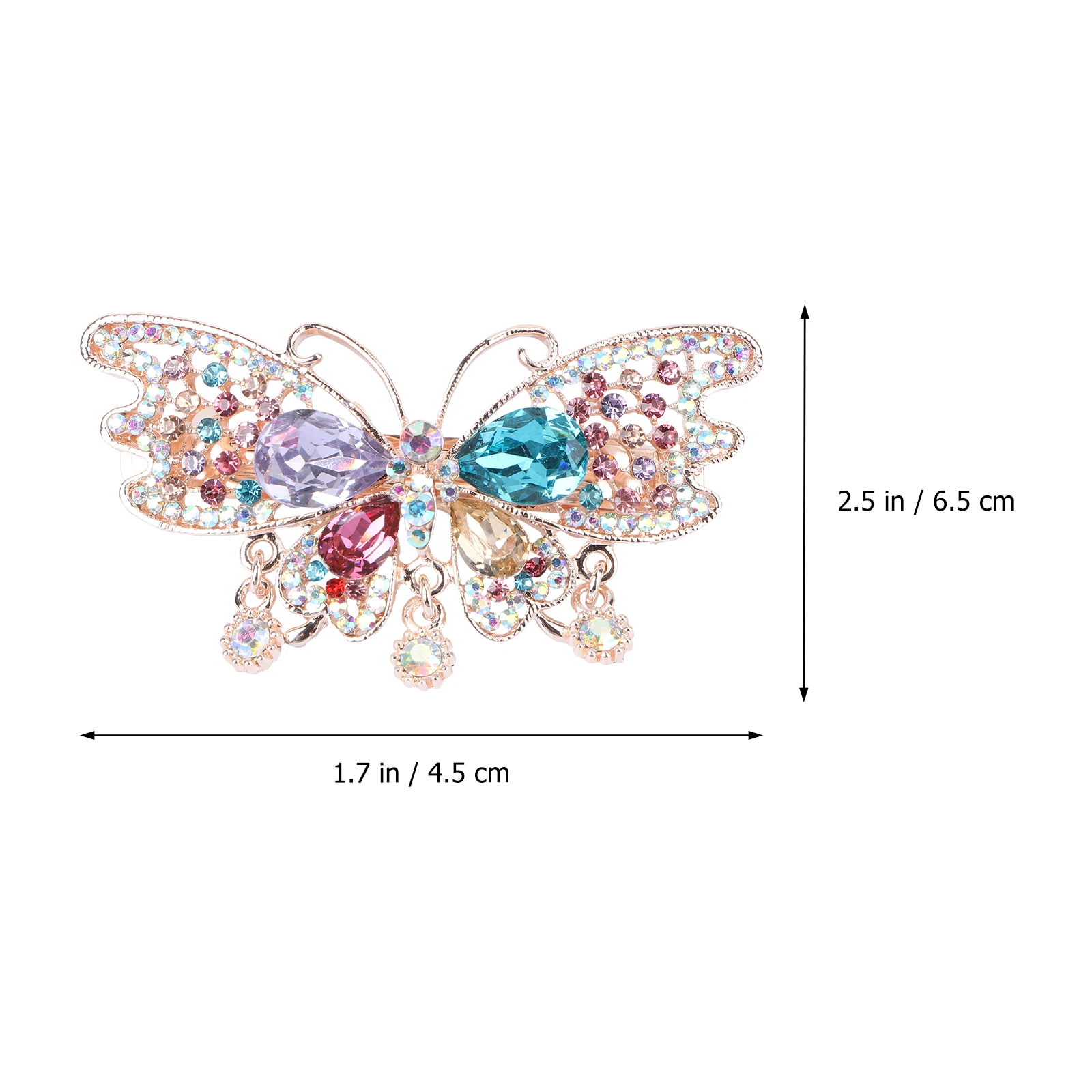 

2Pcs Crystal Hair Clips Ponytail Holders Spring Design Barrettes for Women Lightweight Fashion Accessories Party Daily