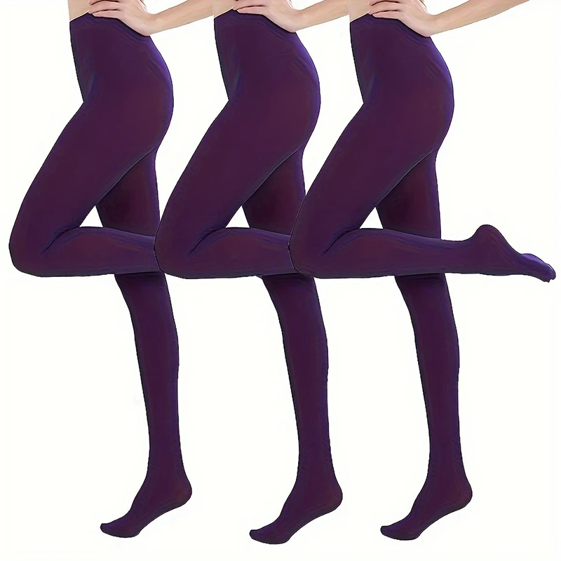 

3Pcs/lot High Waisted Opaque Elastic Slim Footed Tights Sexy Women's Stockings Velvet Pantyhose Halloween Costume Candy Leggings
