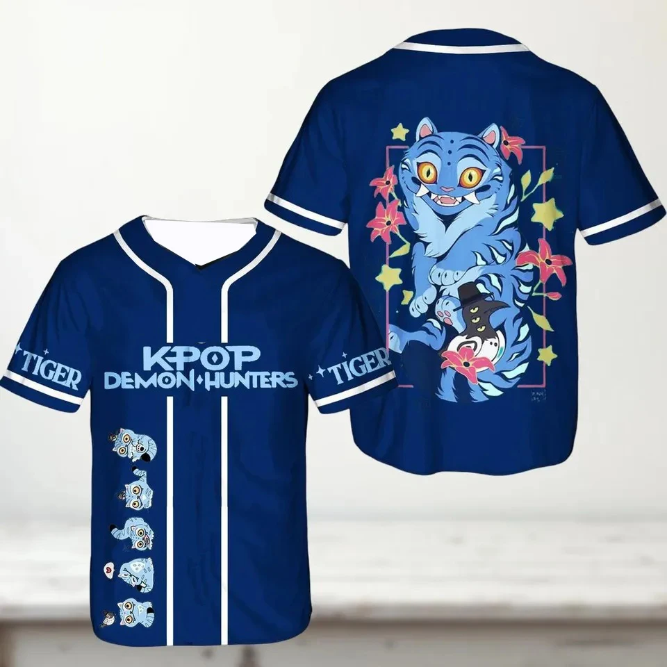 2025 جديد أنيمي KPop شيطان الصيادين الجرافيك تي شيرت ثلاثية الأبعاد طباعة الاطفال/الكبار لطيف المحملة TopShort كم Harajuku Y2k الملابس