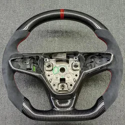 Carbon Fiber Steering Wheel Perforated Leather Compatible Fit for Chevrolet Malibu XL 2015-2020